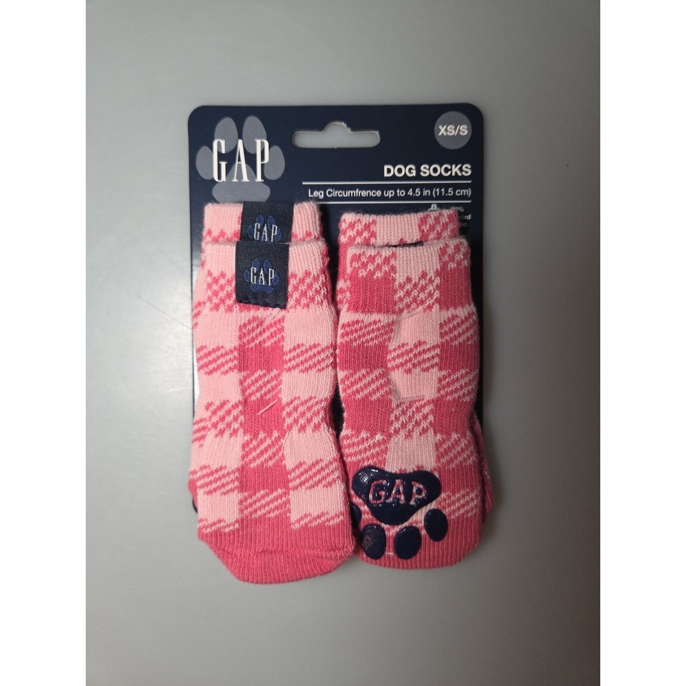 Gap Dog Socks XS/S Pink Plaid‎